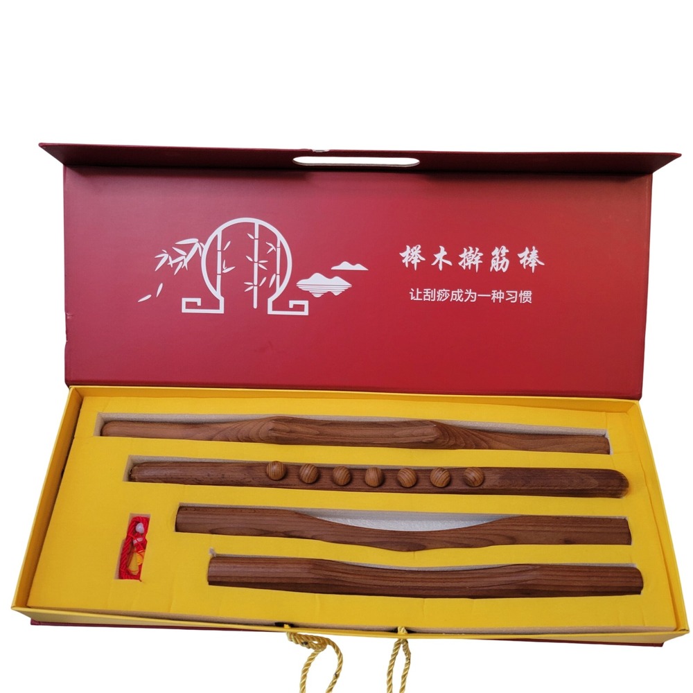 NIB‎ Meridian Massage Sticks Wood Therapy Tools Body Sculpting Massage Relax Kit